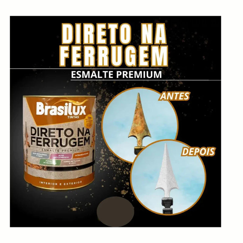Tinta Direto na Ferrugem Brasilux ''VARIAS CORES''
