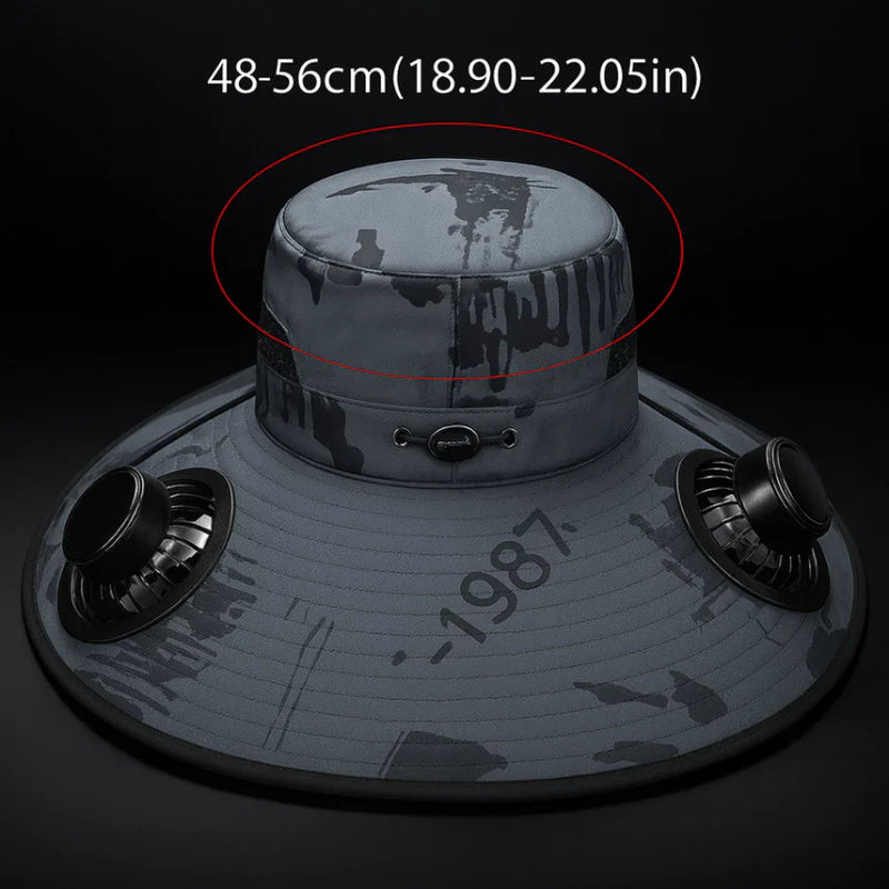 Chapéu de Sol com Ventilador Solar – Refresque-se com Estilo e Proteção em Qualquer Lugar!