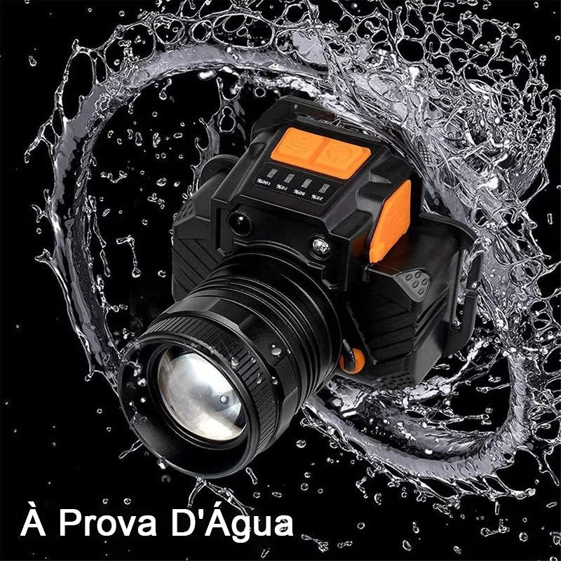 Holofote De Cabeça LED Super Brilhante Recarregável USB Com Sensor De presença À Prova D'água