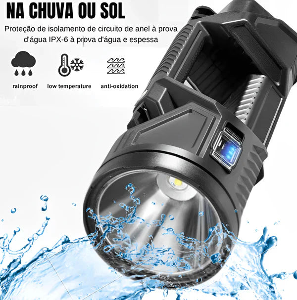 Lanterna Holofote portátil de 100.000 lúmens à prova d'água