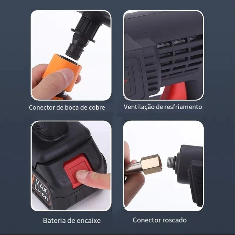 Lavadora de Alta Pressão Portátil Sem Fio – Potência Profissional na Palma da Sua Mão!
